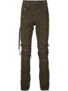 Amiri Distressed Jeans, Men's, Size: 30, Green, Cotton/spandex/elastane