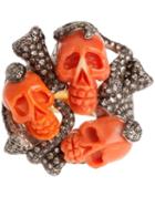 Samira13 Skull Cluster Ring, Women's, Metallic