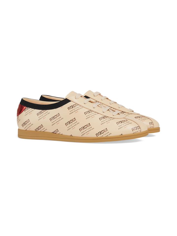 Gucci Falacer Gucci Invite Print Sneaker - Nude & Neutrals