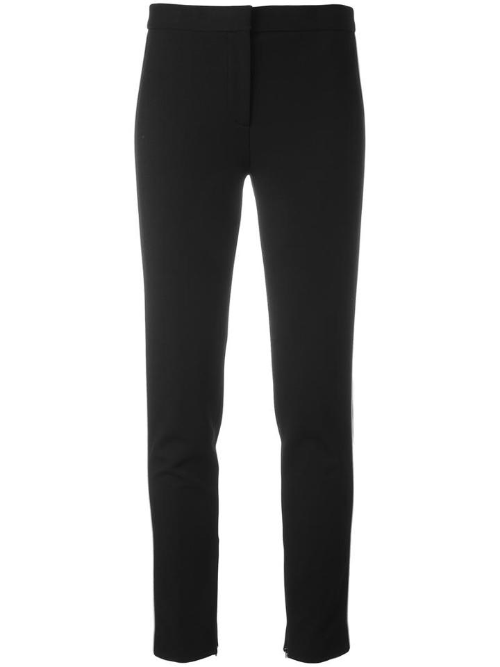 Versace Straight Fit Gabardine Trousers, Women's, Size: 42, Black, Wool/polyamide/spandex/elastane