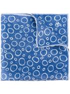 Canali Circles Pattern Pocket Square, Men's, Blue, Silk