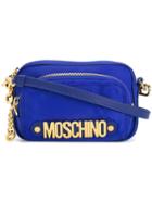 Moschino Logo Plaque Shoulder Bag, Women's, Blue
