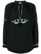 Vilshenko Zeta Embroidered Blouse - Black