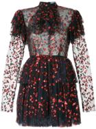 Macgraw Heart Embellished Frill Dress - Blue