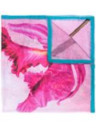 Faliero Sarti - Flower Print Scarf - Women - Silk/modal - One Size, Pink/purple, Silk/modal
