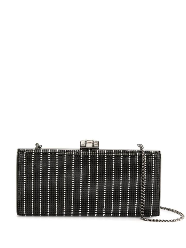 Whiting And Davis Chain Strap Chainmail Clutch Bag - Black