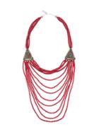 Night Market Long Beaded Necklace, Women's, Red