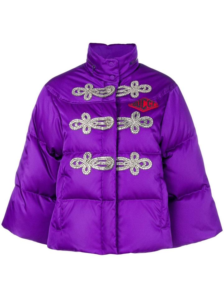 Gucci Crystal-embellished Puffer Jacket - Pink & Purple