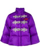 Gucci Crystal-embellished Puffer Jacket - Pink & Purple