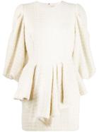 Alexandre Vauthier Draped Tweed Mini Dress - White