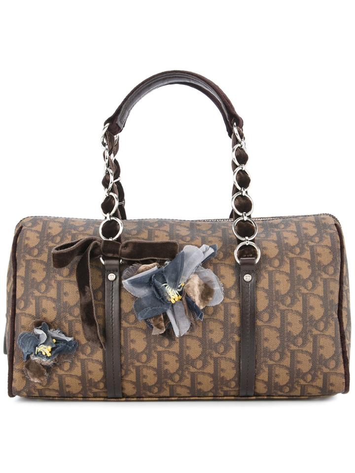 Christian Dior Vintage Trotter Pattern Handbag - Brown