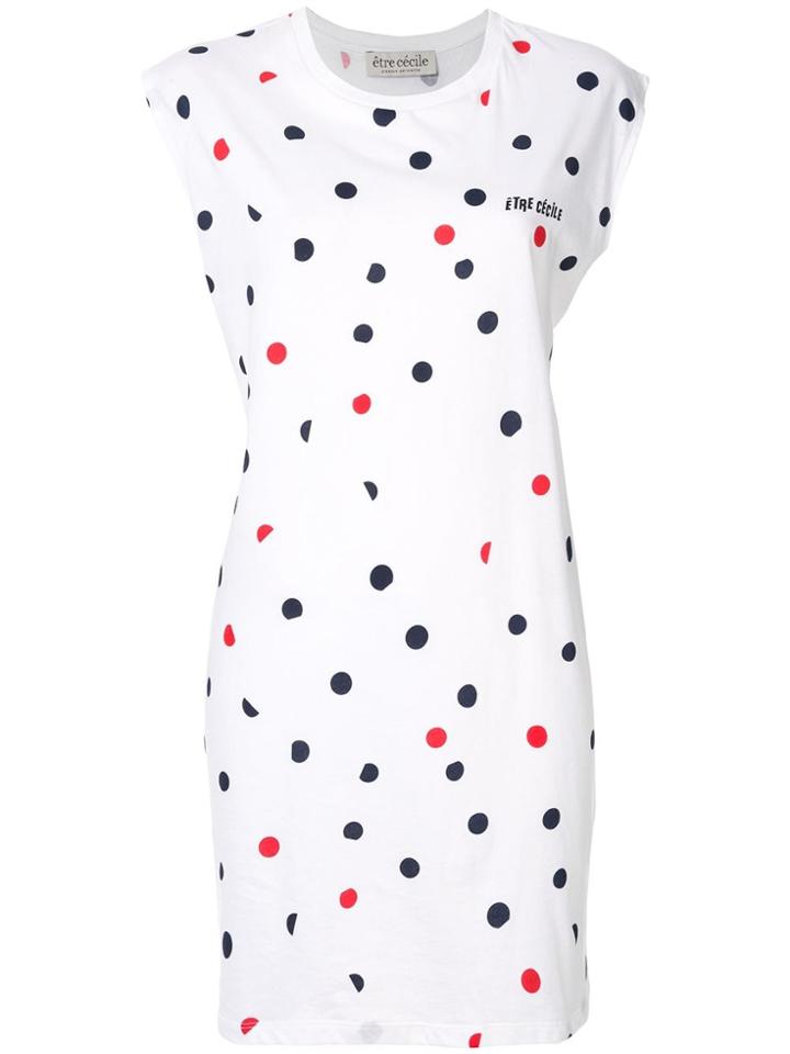 Être Cécile Polka Dot Boyfriend Tank Dress - White