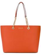 Chain-embellished Tote - Women - Leather - One Size, Yellow/orange, Leather, Michael Michael Kors
