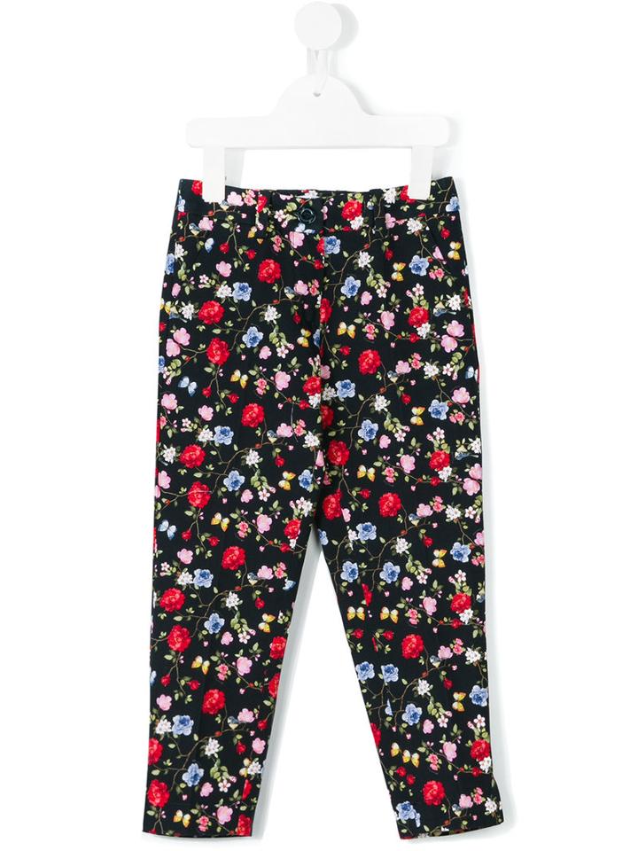 Monnalisa - Floral Print Skinny Trousers - Kids - Cotton/polyester - 9 Yrs, Blue