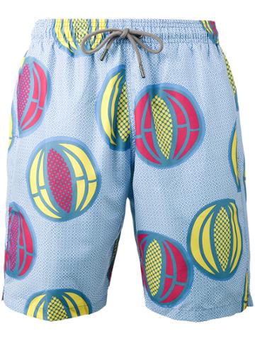Okun Ali Melon Print Swim Shorts - Blue
