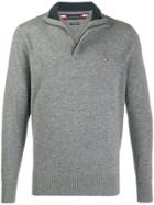 Tommy Hilfiger Zip-front Knit Jumper - Grey