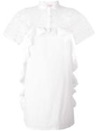 Giamba Sheer Panel Shift Dress, Women's, Size: 44, White, Cotton