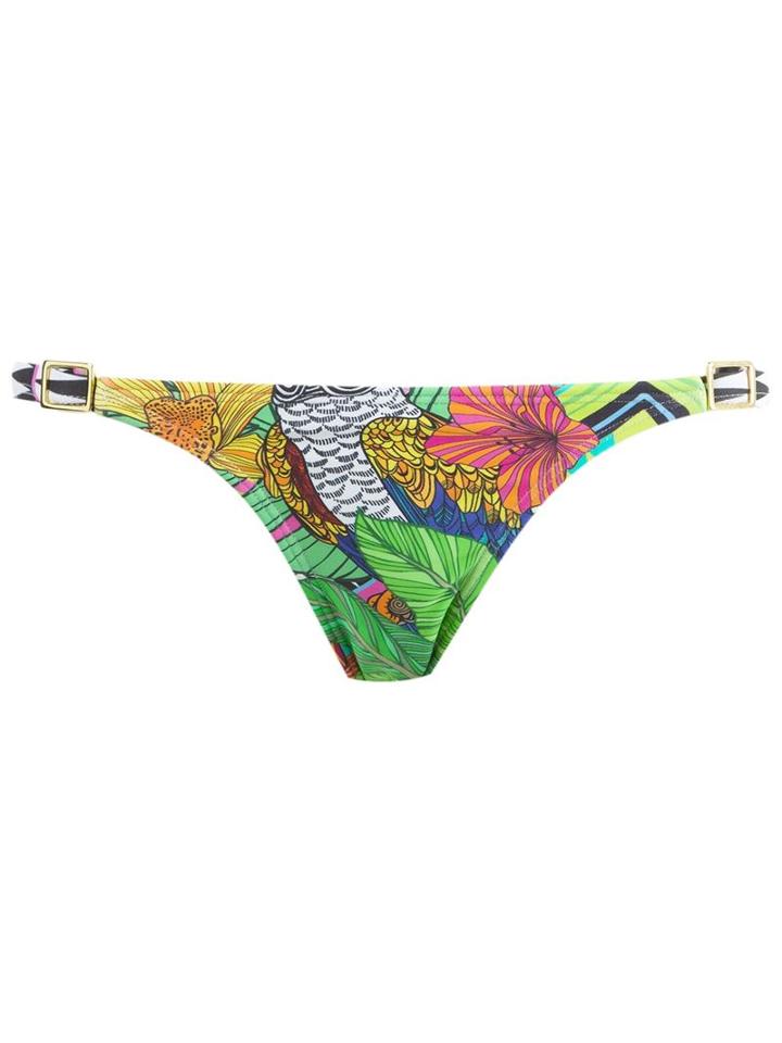Blue Man Printed Bikini Bottom, Women's, Size: G, Green, Polyamide/spandex/elastane
