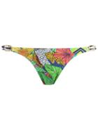 Blue Man Printed Bikini Bottom, Women's, Size: G, Green, Polyamide/spandex/elastane