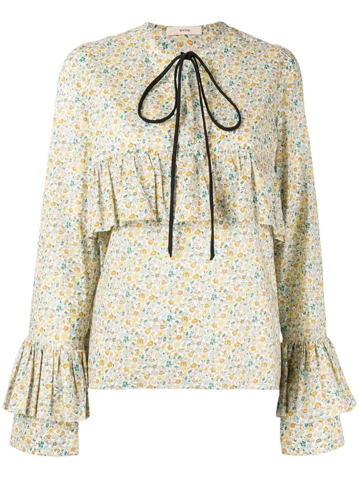 Matin Ruffle Top With Bell Sleeves - Yellow