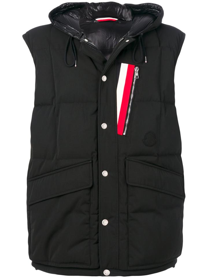 Moncler Stripe Patch Gilet - Black