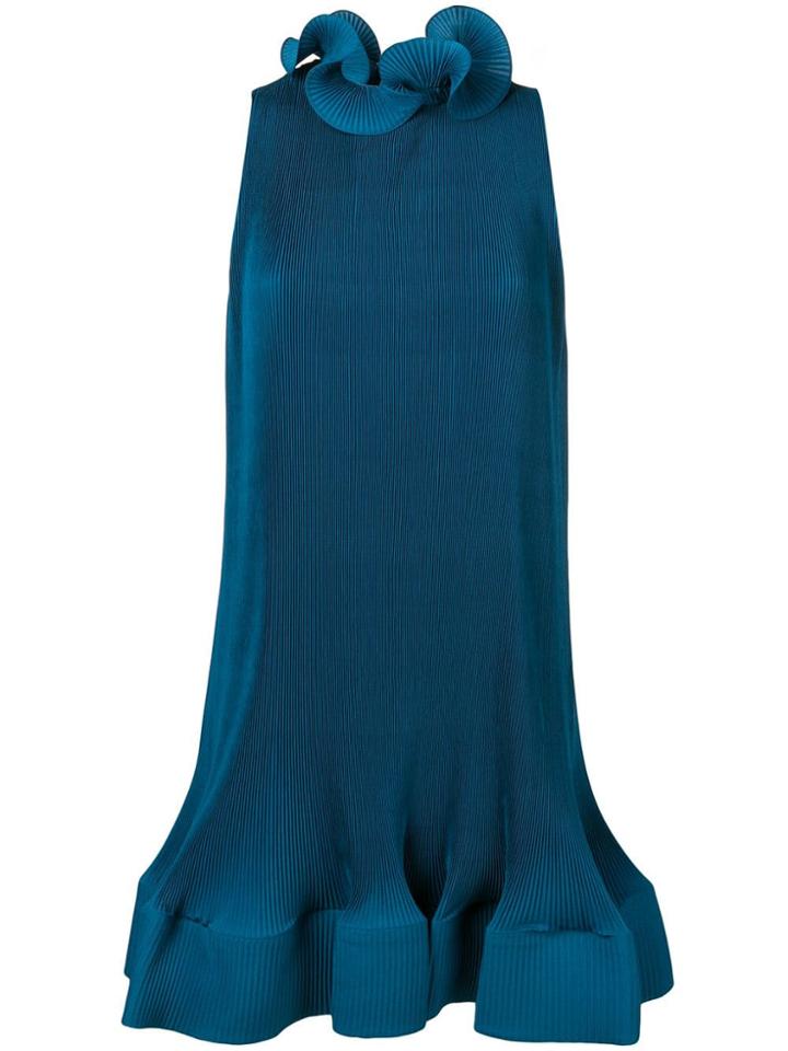 Tibi Ruffled Collar Dress - Blue