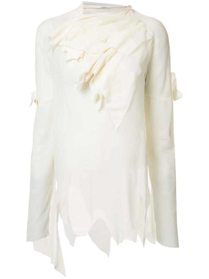 Aganovich Draped Asymmetric Blouse, Women's, Size: 36, Nude/neutrals, Cotton