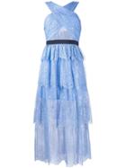Self-portrait Cross Front Lace Dress - Blue