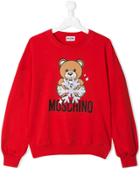 Moschino Kids Teddy Print Jumper - Red