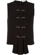 J.w.anderson Ring Detail Pleated Front Tank, Women's, Size: 10, Black, Polyester/triacetate