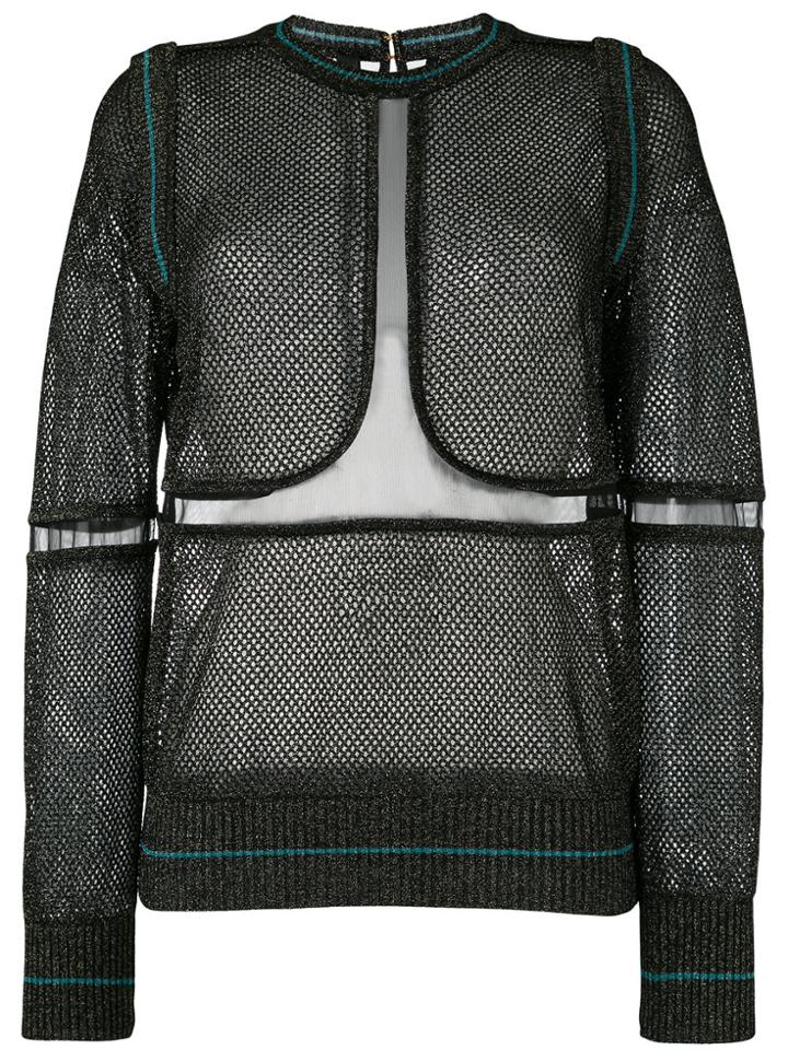 Elie Saab Mesh Sweatshirt - Black