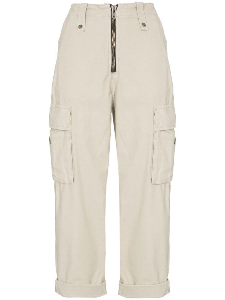 Ksubi Crypt High-waisted Utility Pocket Straight Leg Cotton Trousers -