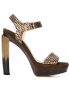 Jimmy Choo Dora 130 Sandals, Women's, Size: 37, Brown, Leather