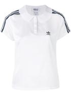 Adidas Originals - Striped Shoulders Polo Shirt - Women - Polyester - 44, White, Polyester