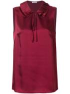 P.a.r.o.s.h. Lace-up Collar Blouse - Red