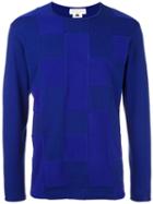 Ganryu Comme Des Garcons Patchwork Long-sleeved T-shirt, Men's, Size: Large, Blue, Cotton/polyester
