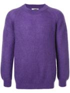H Beauty & Youth Ribbed Crew Neck Sweater - Pink & Purple