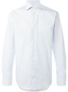 Canali Small Print Shirt, Men's, Size: 39, White, Cotton