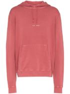 Saint Laurent Logo Print Jersey Hoodie - Pink