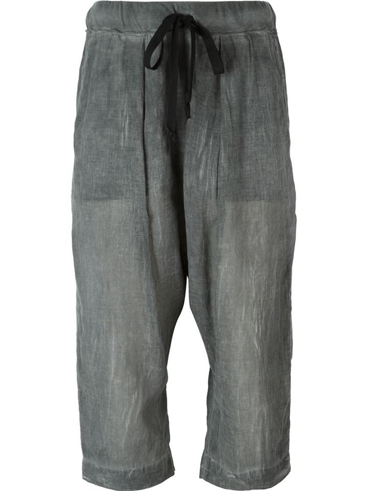 Lost & Found Rooms Drop-crotch Cropped Trousers, Women's, Size: L, Black, Cotton
