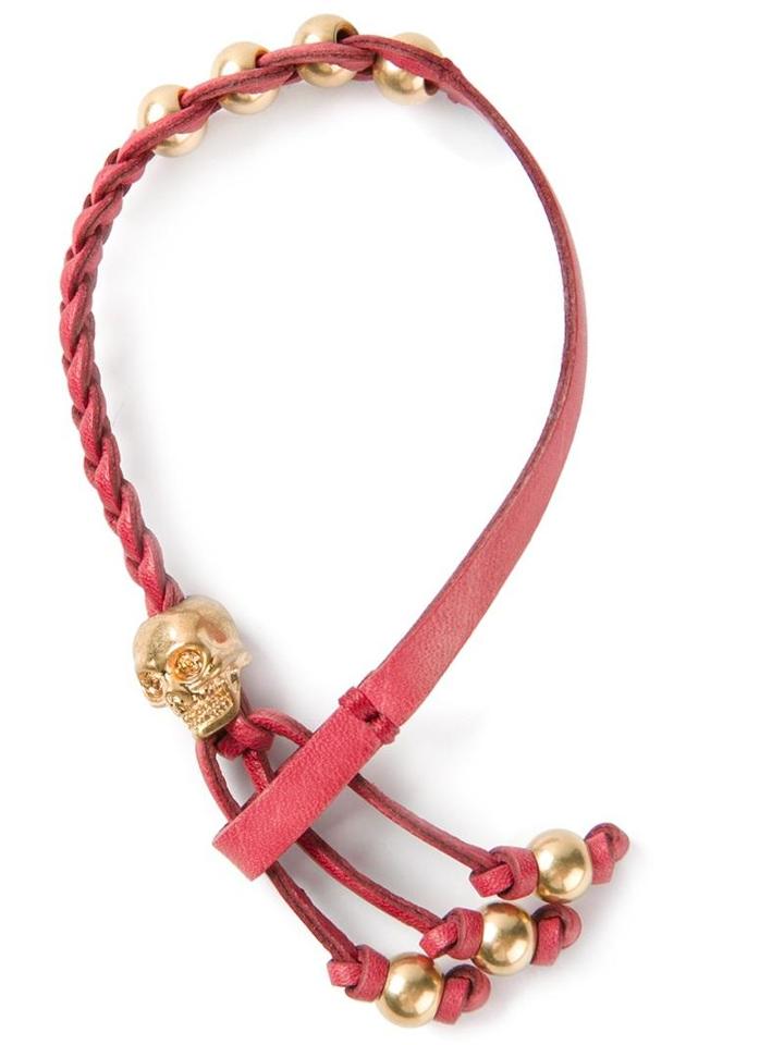 Alexander Mcqueen Woven Skull Bracelet