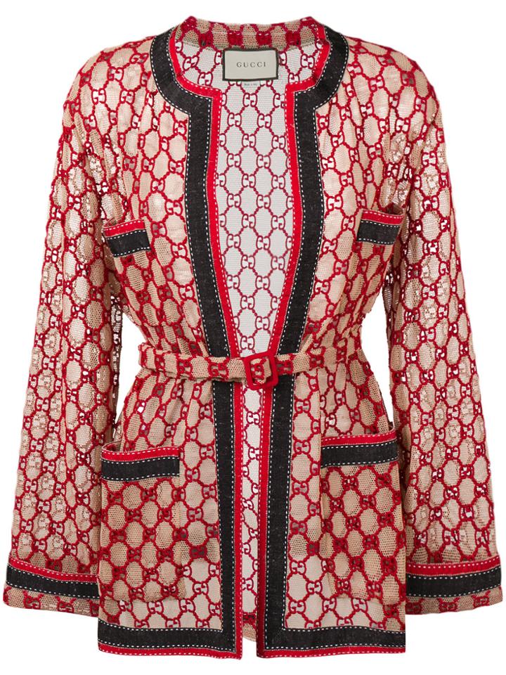 Gucci Gg Supreme Cardigan - Red