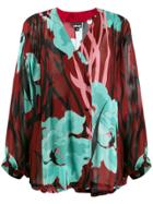 Just Cavalli Loose Fit Floral Print Blouse - Red