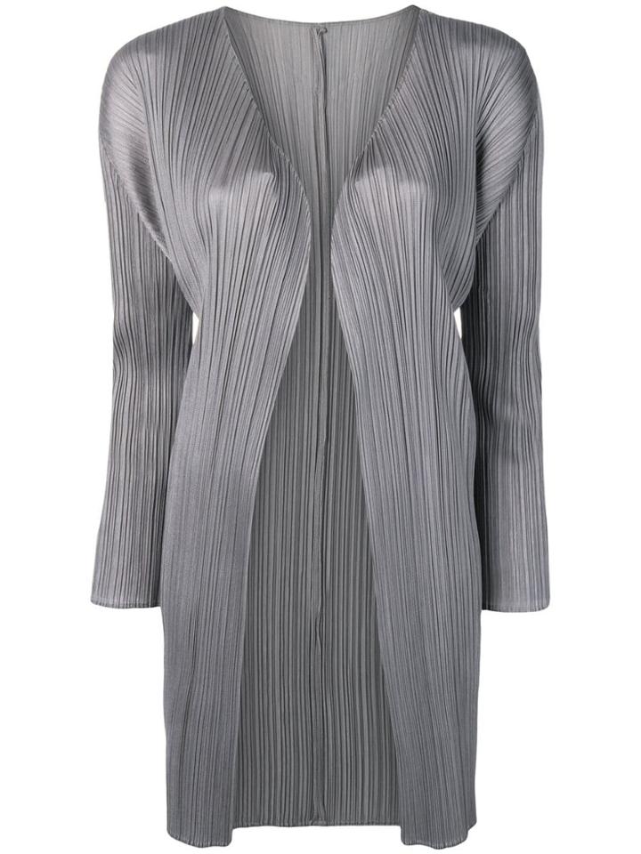 Pleats Please Issey Miyake Micro Pleated Coat - Grey