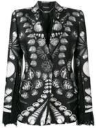 Alexander Mcqueen Seashell Print Blazer - Black