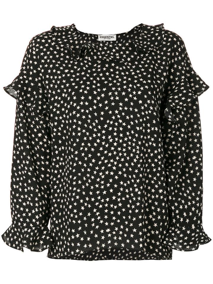 Essentiel Antwerp - Star Embroidered Blouse - Women - Polyester/spandex/elastane - 36, Black, Polyester/spandex/elastane