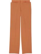 Burberry Tumbled Wool Wide-leg Trousers - Orange
