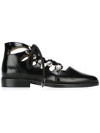 Toga Pulla Cut-out Lace-up Ankle Boots - Black
