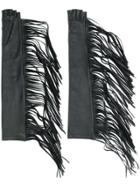 Faith Connexion Fingerless Fringed Gloves - Black
