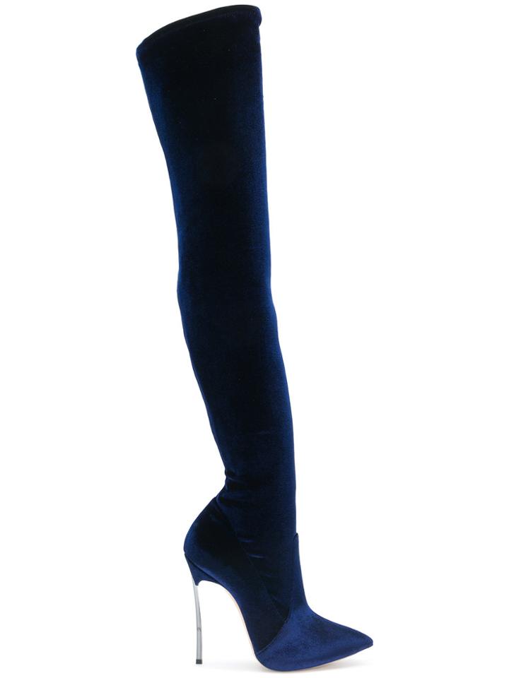 Casadei Techno Blade Thigh Boots - Blue